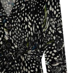 Pre Owned Diane Von Furstenberg Wild Quail Fraseire Button Down Cardigan Size M