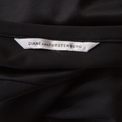 Pre Owned Diane von Furstenberg Black Asymmetric Paneled Trapp Bodycon Dress M