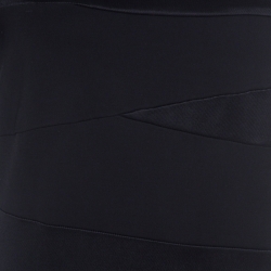 Pre Owned Diane von Furstenberg Black Asymmetric Paneled Trapp Bodycon Dress M