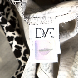 Pre Owned Diane Von Furstenberg Monochrome Printed Silk Jersey Tallulah Wrap Dress L 