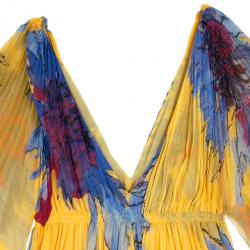 Pre Owned Diane Von Furstenberg Jasper Pleated Chiffon Dress M