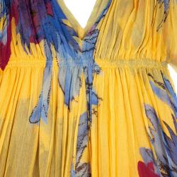 Pre Owned Diane Von Furstenberg Jasper Pleated Chiffon Dress M