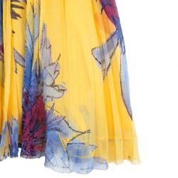 Pre Owned Diane Von Furstenberg Jasper Pleated Chiffon Dress M