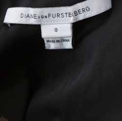 Pre Owned Diane Von Furstenberg Leopard Print Silk Ruched Waist Dress XS