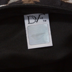 Pre Owned Diane Von Furstenberg Leopard Print Silk Ruched Waist Dress XS