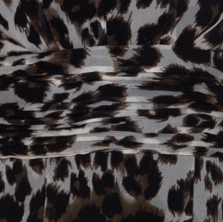 Pre Owned Diane Von Furstenberg Leopard Print Silk Ruched Waist Dress XS