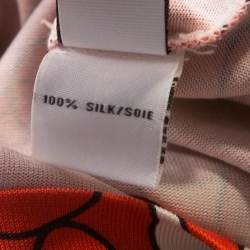 Pre Owned Diane Von Furstenberg Orange Printed Silk Jersey Tie Waist Shina Dress M