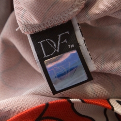 Pre Owned Diane Von Furstenberg Orange Printed Silk Jersey Tie Waist Shina Dress M