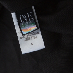 Pre Owned Diane von Furstenberg Black & Gold Jacquard Gami Coat M