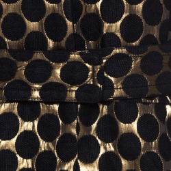 Pre Owned Diane von Furstenberg Black & Gold Jacquard Gami Coat M