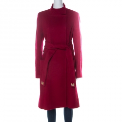 Diane von Furstenberg Red Felted Wool Sabrina Coat M