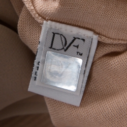 Pre Owned Diane Von Furstenberg Blush Pink Sequinned Silk Full Sleeve Blend Jersey Top L