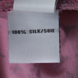 Pre Owned Diane Von Furstenberg Pink Silk Jersey & Chiffon Floral Print Nieves Wrap Dress L