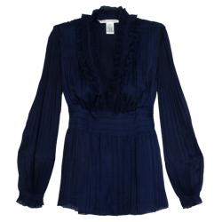 Pre Owned Diane Von Furstenberg Matador Long Sleeve Top S