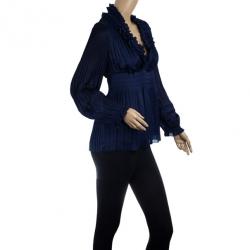 Pre Owned Diane Von Furstenberg Matador Long Sleeve Top S