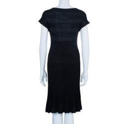 Pre Owned Diane Von Furstenberg Kristof Metallic Pleated Dress S