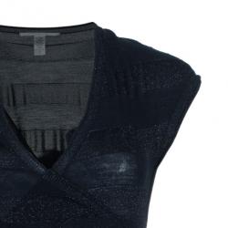 Pre Owned Diane Von Furstenberg Kristof Metallic Pleated Dress S