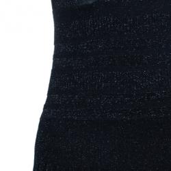 Pre Owned Diane Von Furstenberg Kristof Metallic Pleated Dress S