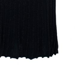 Pre Owned Diane Von Furstenberg Kristof Metallic Pleated Dress S