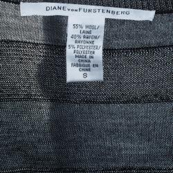 Pre Owned Diane Von Furstenberg Kristof Metallic Pleated Dress S