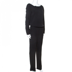 Diane Von Furstenberg Black Crepe Cynthia Jumpsuit S 