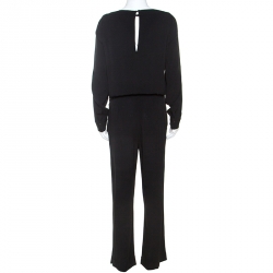 Diane Von Furstenberg Black Crepe Cynthia Jumpsuit S 