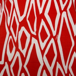 Pre Owned Diane Von Furstenberg Red Printed Silk Jersey Reina Tunic Dress L