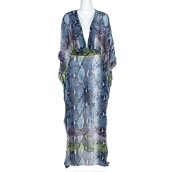 Pre Owned Diane von Fursternberg Multicolor Animal Print Silk Annushka Kaftan M