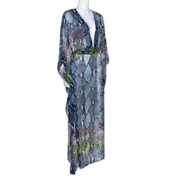 Pre Owned Diane von Fursternberg Multicolor Animal Print Silk Annushka Kaftan M