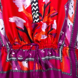 Pre Owned Diane von Furstenberg Multicolor Printed Silk Chrystie Dress M