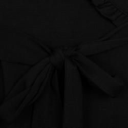 Pre Owned Diane Von Furstenburg Black Wool Wrap Dress S