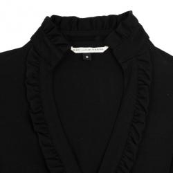 Pre Owned Diane Von Furstenburg Black Wool Wrap Dress S