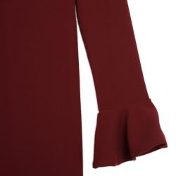 Pre Owned Diane Von Furstenburg Red Hazina V-neck Long Sleeve Dress M