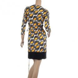 Pre Owned Diane Von Furstenburg Naoki Wrap Dress S
