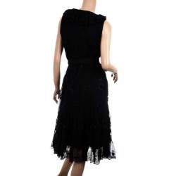 Pre Owned Diane Von Furstenberg Black Lace Dendermonde Wrap Dress