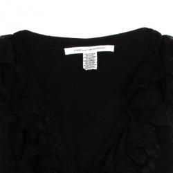 Pre Owned Diane Von Furstenberg Black Lace Dendermonde Wrap Dress