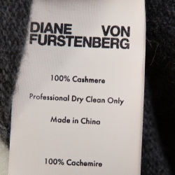 Pre Owned Diane von Furstenberg Grey Cashmere New Linda Wrap Dress P