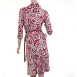 Pre Owned Diane Von Furstenberg Red Canyon Paisley Printed Mary Jo Wrap Dress L