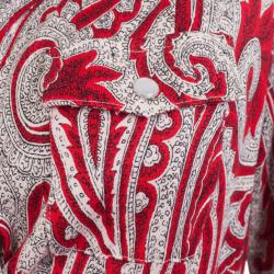 Pre Owned Diane Von Furstenberg Red Canyon Paisley Printed Mary Jo Wrap Dress L