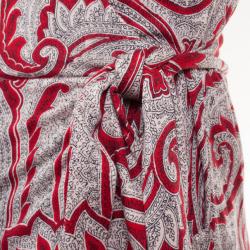 Pre Owned Diane Von Furstenberg Red Canyon Paisley Printed Mary Jo Wrap Dress L