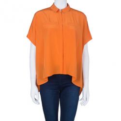 Pre Owned Diane von Furstenberg Tangerine New Eris Top S