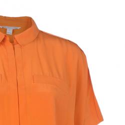 Pre Owned Diane von Furstenberg Tangerine New Eris Top S