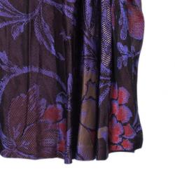 Pre Owned Diane Von Furstenberg Burgundy Floral Print Wrap Dress M