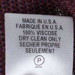 Pre Owned Diane Von Furstenberg Burgundy Floral Print Wrap Dress M