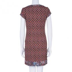 Pre Owned Diane Von Furstenberg Brown Printed Tunic Dress M