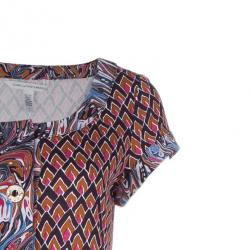 Pre Owned Diane Von Furstenberg Brown Printed Tunic Dress M