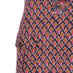 Pre Owned Diane Von Furstenberg Brown Printed Tunic Dress M