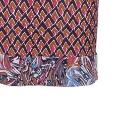 Pre Owned Diane Von Furstenberg Brown Printed Tunic Dress M