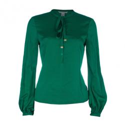 Pre Owned Diane von Furstenberg Whitman Stretch Silk Top S