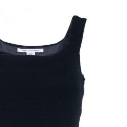 Pre Owned Diane von Furstenberg Black Stitches Bandage Dress S